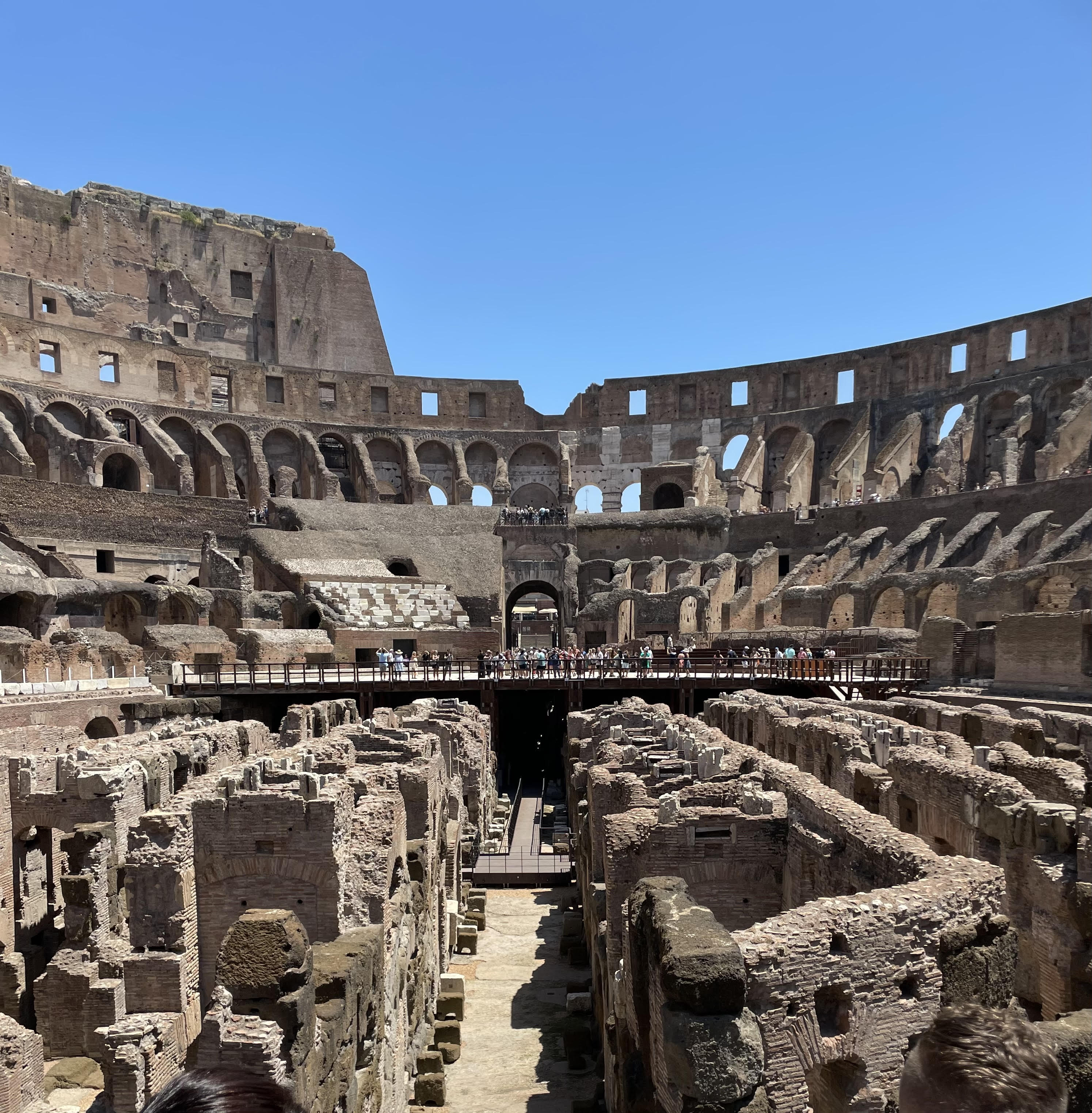 Interior of the Colosseum arena, Rome Italy